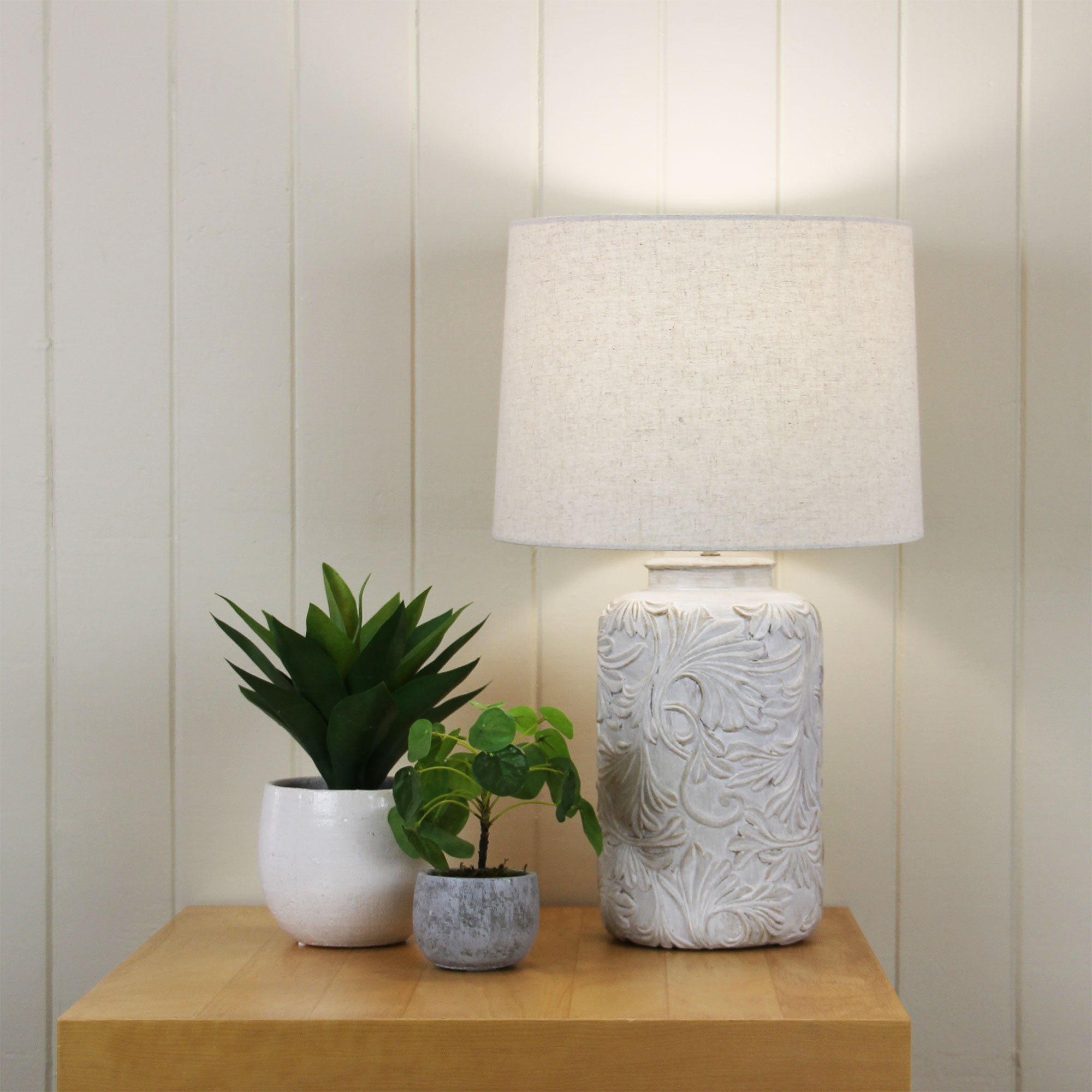 Andorra White Washed Table Lamp